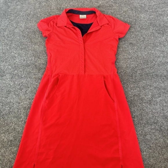 NIKE GOLF Dri-fit Dress Red Airflow Pinhole Fabric Lined Size Medium (10) - Picture 3 of 9